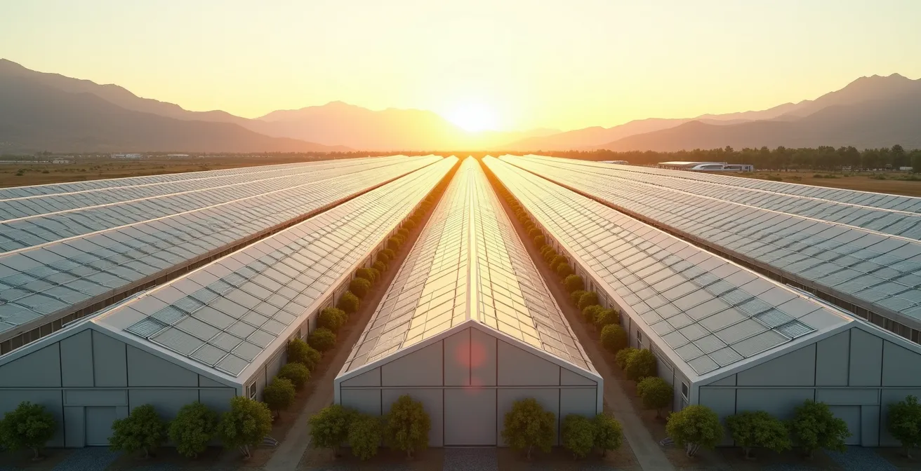 Invernaderos tecnológicos en Almería con sistemas de riego inteligente y paneles solares integrados