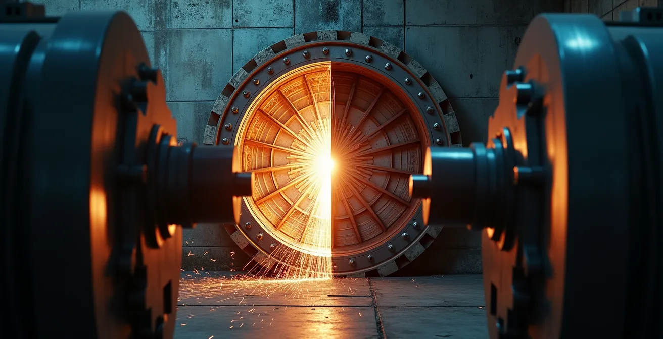 Gráfico visual mostrando la correlación inversa entre sector financiero e industrial durante crisis