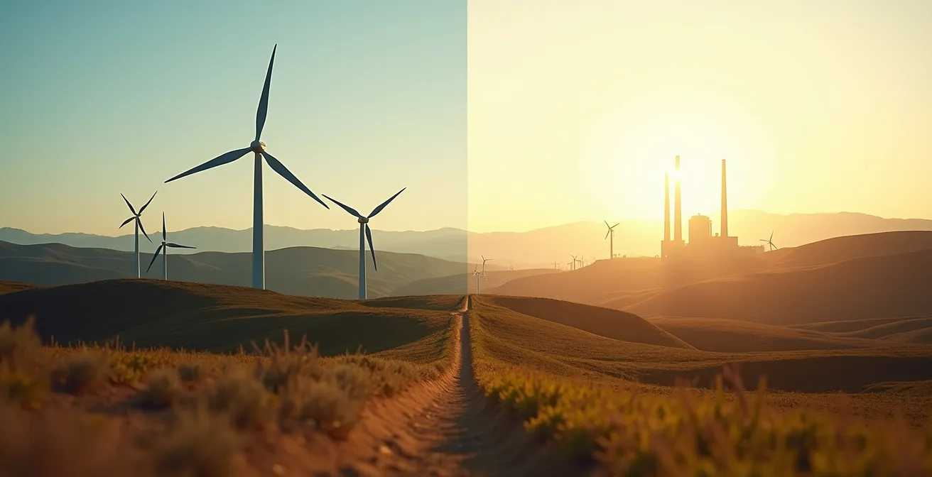 Contraste visual entre sectores económicos españoles creciendo a diferentes ritmos