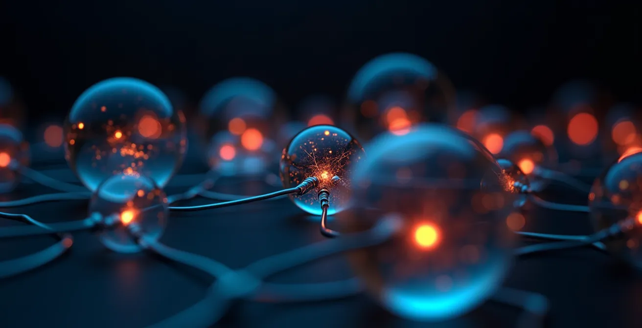 Visualización del efecto red en las plataformas digitales españolas, mostrando nodos interconectados que representan la creación de valor sin activos físicos.