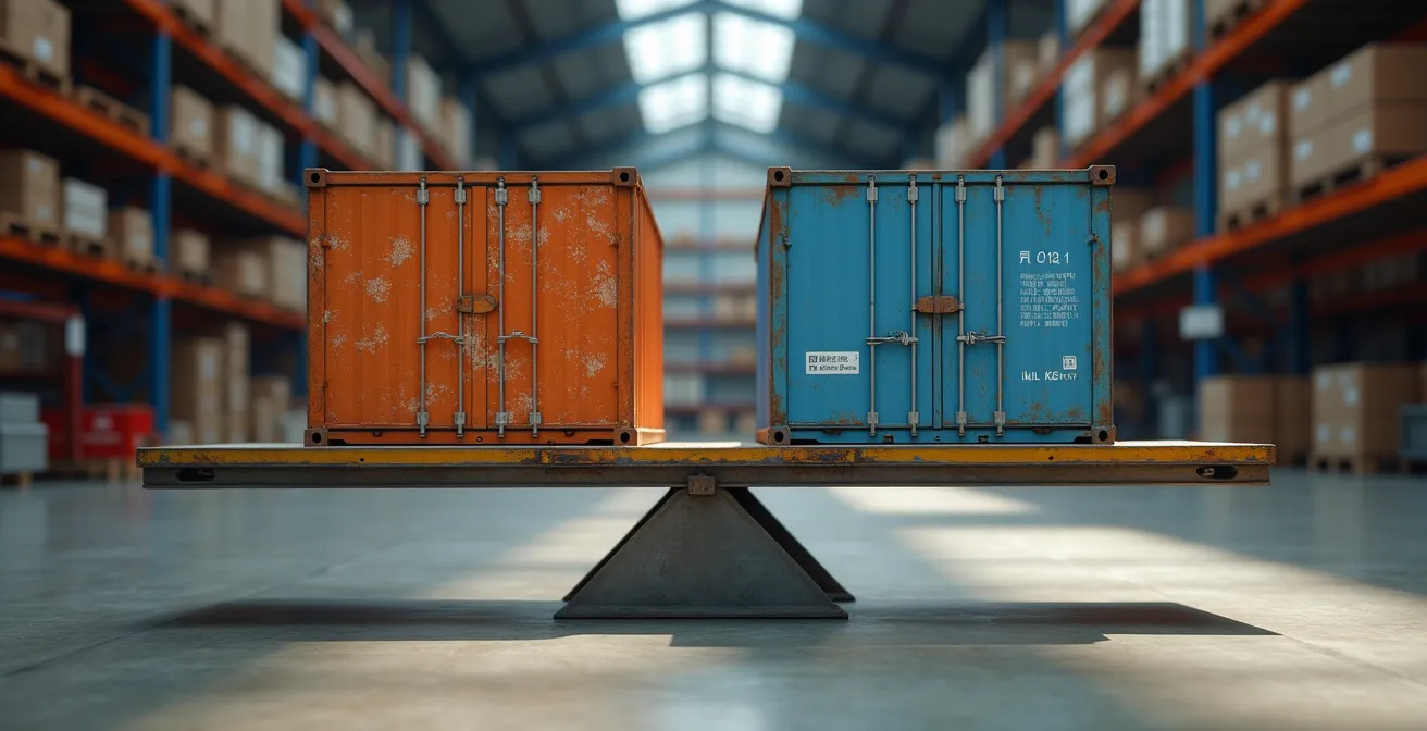 Visualización de estrategia de dual sourcing con proveedores en Asia y Europa del Este