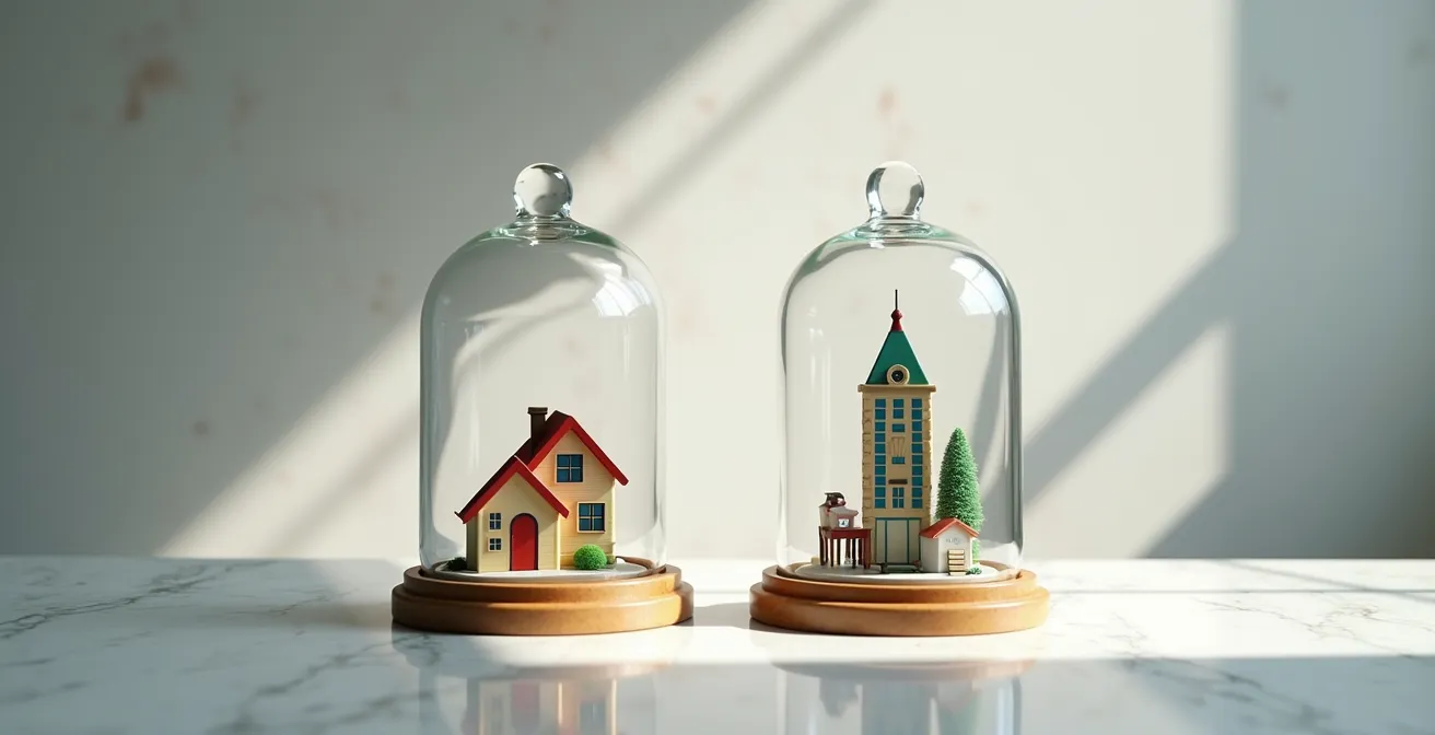 Metáfora visual de la protección patrimonial mediante estructura empresarial en España